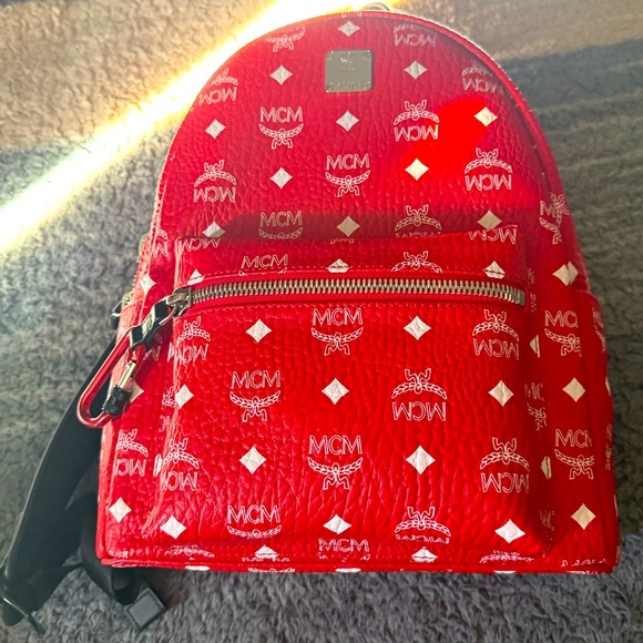 MCM Handbags - NWT: STARK BACKPACK IN WHITE LOGO VISETOS